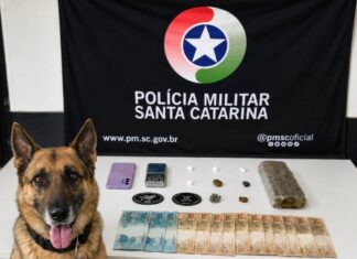 Homem é preso com maconha, cocaína e R$ 900 durante operação da Polícia Militar em Chapecó
