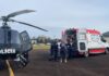 Paciente com infarto é transferida de helicóptero de União do Oeste para Chapecó em 12 minutos