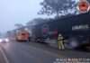 Princípio de incêndio atinge carreta carregada com papel em Rodovia de SC