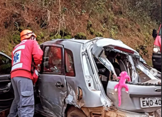 Acidente entre carro, caminhão e carreta deixa um ferido na BR-153 em Irani