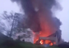 VÍDEO: Incêndio de grandes proporções atinge barracão em São Lourenço do Oeste