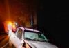 Motorista perde controle e bate Ford Courier na SC-452