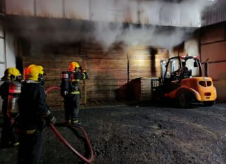 Incêndio atinge estufa com 63 m³ de madeira em SC