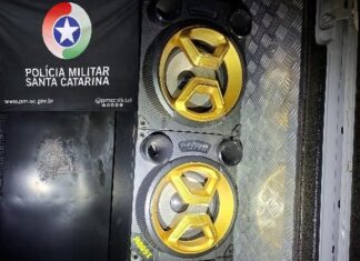 Polícia Militar apreende caixa de som por perturbação do sossego em Campos Novos