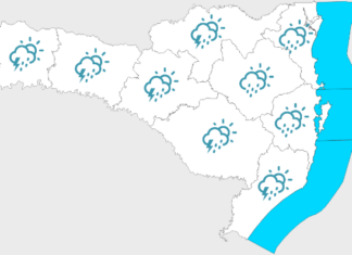 Frente fria traz risco de temporais em Santa Catarina a partir de segunda-feira