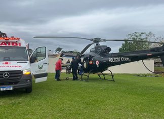 SAMU Aeromédico e SAERFRON transferem paciente com suspeita de AVC de Caibi ao HRO