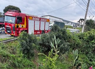 Idoso fica ferido após capotar carro na BR-280 em Rio Negrinho