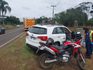 Motociclista fica ferido após colisão traseira com carro na SC-335