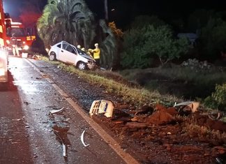 Mulher morre e outras três ficam feridas em colisão frontal na SC-480, no Oeste de SC